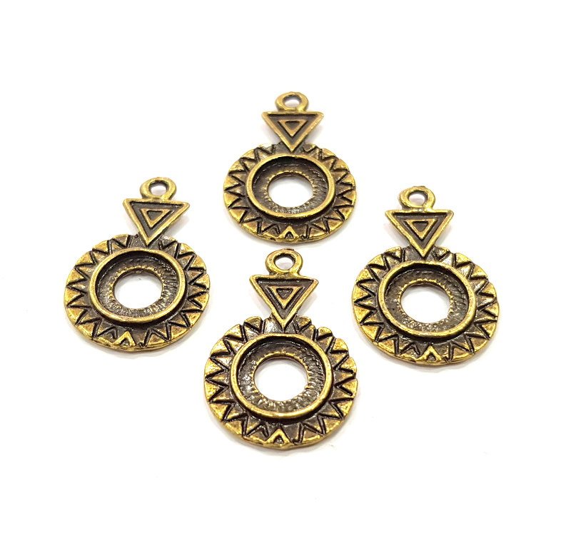 8 Antique Bronze Charm Antique Bronze Plated Metal  (26x17mm) G15795