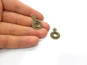 8 Antique Bronze Charm Antique Bronze Plated Metal  (26x17mm) G15795
