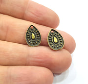 8 Drop Charm Antique Bronze Charm Antique Bronze Plated Metal  (15x10mm) G15796