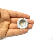 2 Silver Charms Antique Silver Plated Charms (37mm)  G16627