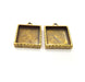 2 Hammered Resin Base Pendant Blank inlay Blank Mosaic Blank Bezel Setting Mountings Antique Bronze Plated Metal (20mm square blank) G15799