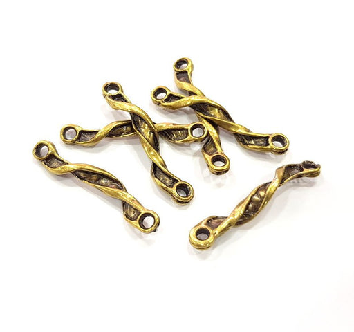 6 Folded Connector Antique Bronze Plated Metal  (40x5mm) G15801