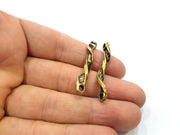 6 Folded Connector Antique Bronze Plated Metal  (40x5mm) G15801