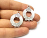 2 Silver Charms Connector Antique Silver Plated Charms (33x24mm)  G16631