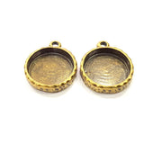 2 Hammered Base Resin Base Pendant Blank inlay Blank Mosaic Blank Bezel Setting Mountings Antique Bronze Plated Metal (18mm blank) G15803