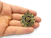 Antique Bronze Charm Antique Bronze Plated Metal  (36mm) G15804