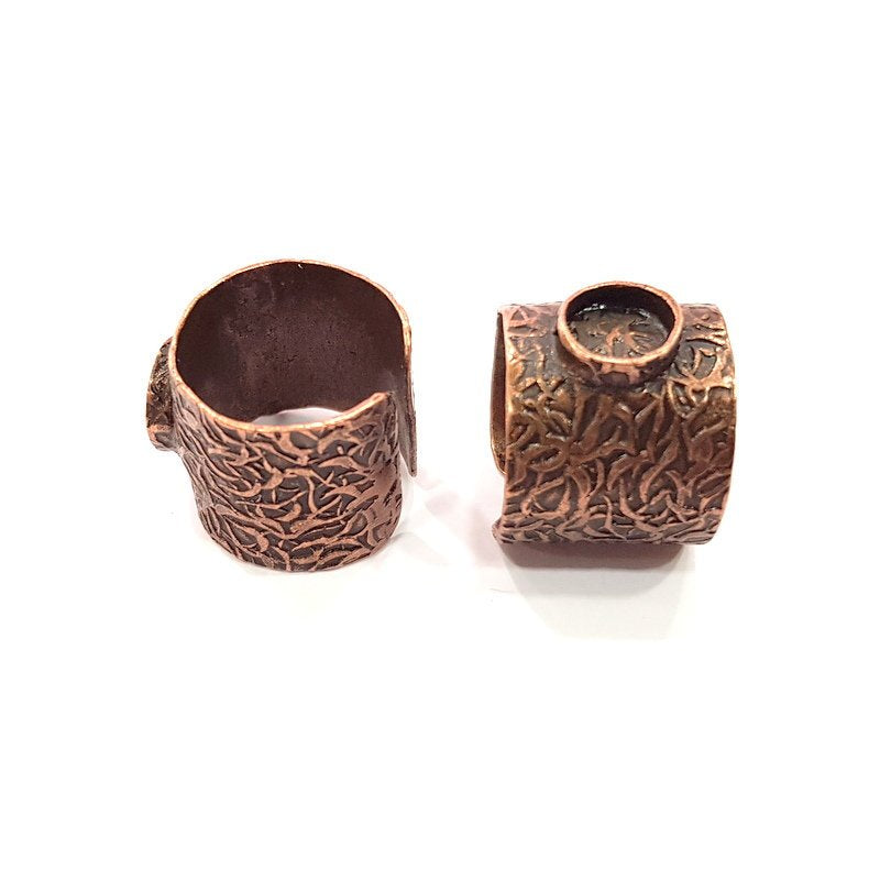 Copper Ring Settings inlay Ring Blank Mosaic Ring Bezel Base Cabochon Mountings ( 8 mm blank) Antique Copper Plated Brass G15809