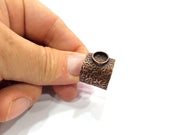 Copper Ring Settings inlay Ring Blank Mosaic Ring Bezel Base Cabochon Mountings ( 8 mm blank) Antique Copper Plated Brass G15809