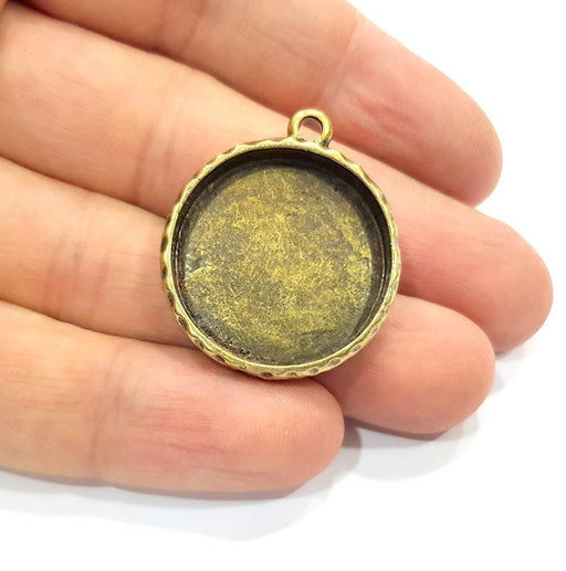 2 Hammered Base Resin Base Pendant Blank inlay Blank Mosaic Blank Bezel Setting Mountings Antique Bronze Plated Metal (25mm blank) G15811