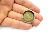 2 Hammered Base Resin Base Pendant Blank inlay Blank Mosaic Blank Bezel Setting Mountings Antique Bronze Plated Metal (25mm blank) G15811