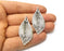2 Leaf Charms Antique Silver Plated Charms (47x20mm)  G16639