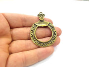 2 Antique Bronze Pendant Antique Bronze Plated Metal ( 55x41mm) G15813