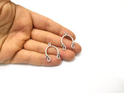 8 Silver Charms Antique Silver Plated Charms (28x21mm)  G16643