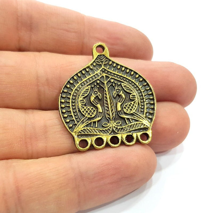 2 Antique Bronze Charm Antique Bronze Plated Metal ( 35x30mm) G15814