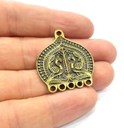 2 Antique Bronze Charm Antique Bronze Plated Metal ( 35x30mm) G15814