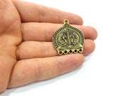 2 Antique Bronze Charm Antique Bronze Plated Metal ( 35x30mm) G15814