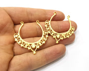 2 Gold Charms Gold Plated Charms  (42x38mm)  G16647