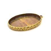 Hammered Base Resin Base Pendant Blank inlay Blank Mosaic Blank Bezel Setting Mountings Antique Bronze Plated Metal (40x30mm blank) G17627