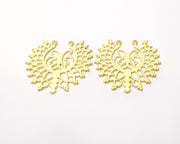 2 Gold Charms Gold Plated Charms  (42x38mm)  G16648