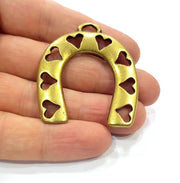 Horseshoe Pendant Antique Bronze Pendant Antique Bronze Plated Metal ( 48x42mm) G15822