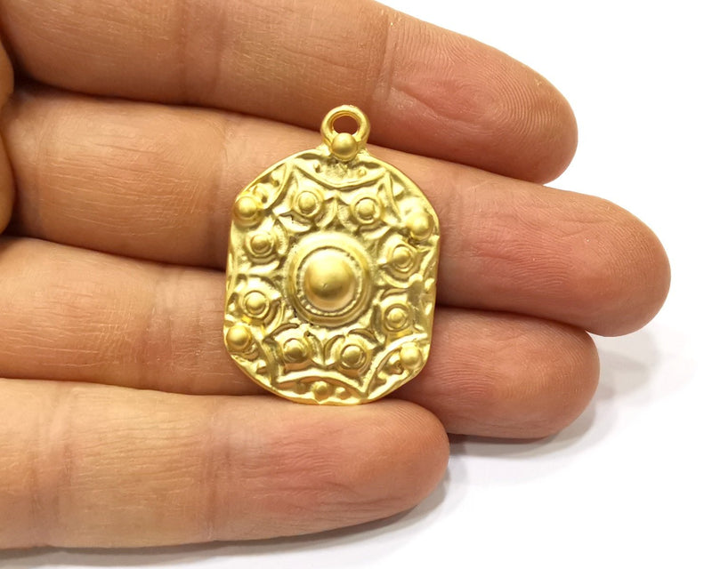 2 Gold Charms Gold Plated Charms  (35x24mm)  G16650