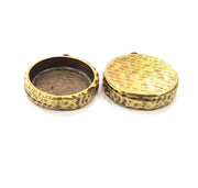 4 Hammered Base Resin Base Pendant Blank inlay Blank Mosaic Blank Bezel Setting Mountings Antique Bronze Plated Metal (16mm blank) G15824
