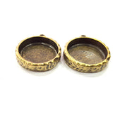 4 Hammered Base Resin Base Pendant Blank inlay Blank Mosaic Blank Bezel Setting Mountings Antique Bronze Plated Metal (16mm blank) G15824