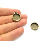 4 Hammered Base Resin Base Pendant Blank inlay Blank Mosaic Blank Bezel Setting Mountings Antique Bronze Plated Metal (16mm blank) G15824