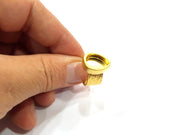 Gold Ring Base Blank Setting Cabochon Base inlay Ring Backs Mounting Adjustable Ring Base Bezel (14x10mm blank ) Gold Plated Metal G15825