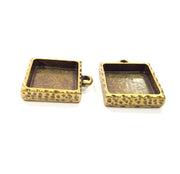 2 Hammered Base Resin Base Pendant Blank inlay Blank Mosaic Blank Bezel Setting Mountings Antique Bronze Plated Metal (16mm blank) G15827