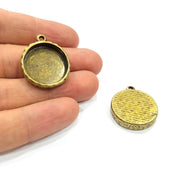 2 Hammered Base Resin Base Pendant Blank inlay Blank Mosaic Blank Bezel Setting Mountings Antique Bronze Plated Metal (22mm blank) G15830