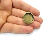 2 Hammered Base Resin Base Pendant Blank inlay Blank Mosaic Blank Bezel Setting Mountings Antique Bronze Plated Metal (22mm blank) G15830