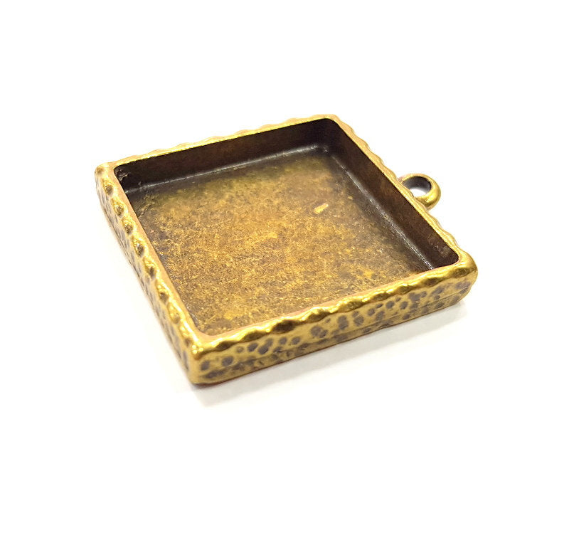 Hammered Base Resin Base Pendant Blank inlay Blank Mosaic Blank Bezel Setting Mountings Antique Bronze Plated Metal (25mm blank) G15832