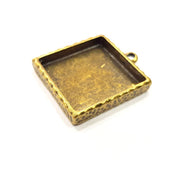 Hammered Base Resin Base Pendant Blank inlay Blank Mosaic Blank Bezel Setting Mountings Antique Bronze Plated Metal (25mm blank) G15832