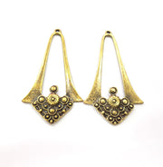 2 Antique Bronze Pendant Antique Bronze Plated Metal (71x38mm) G15835