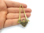 2 Antique Bronze Pendant Antique Bronze Plated Metal (71x38mm) G15835