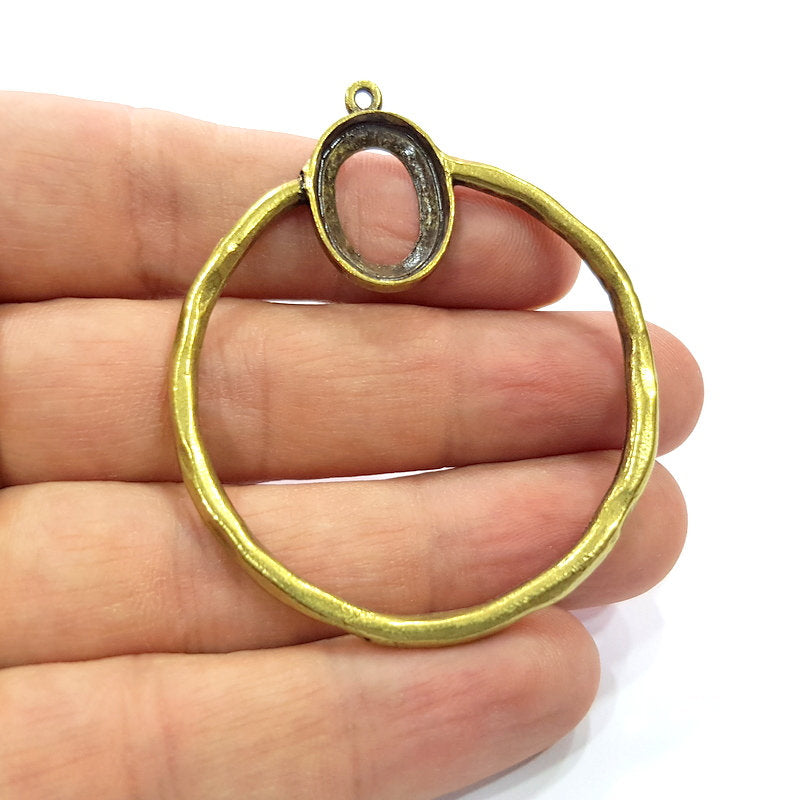 Circle Charm Antique Bronze Charm Antique Bronze Plated Metal  (50mm) G15840