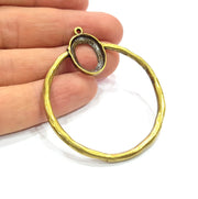 Circle Charm Antique Bronze Charm Antique Bronze Plated Metal  (50mm) G15840