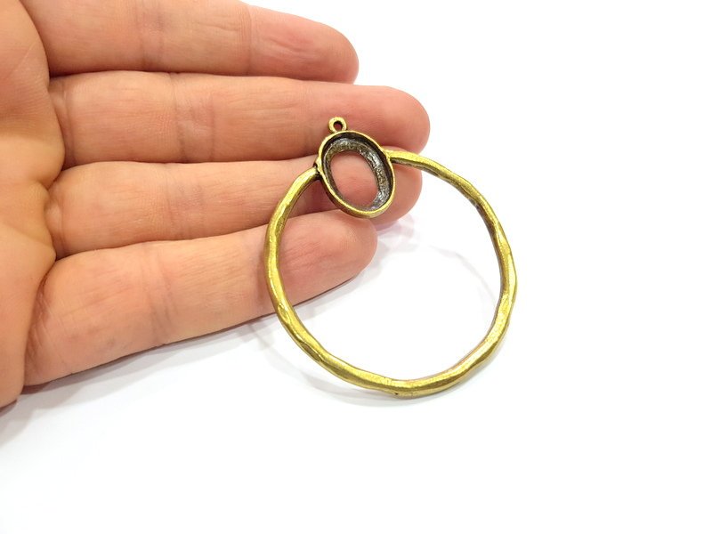 Circle Charm Antique Bronze Charm Antique Bronze Plated Metal  (50mm) G15840