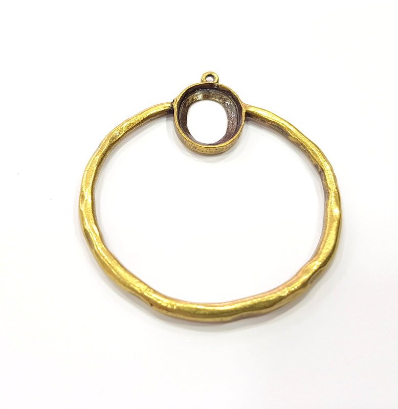Circle Charm Antique Bronze Charm Antique Bronze Plated Metal  (50mm) G15840