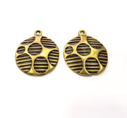 2 Antique Bronze Charm Antique Bronze Plated Metal  (26mm) G15841