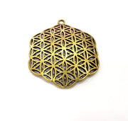 2 Antique Bronze Charm Antique Bronze Plated Metal  (38mm) G15842