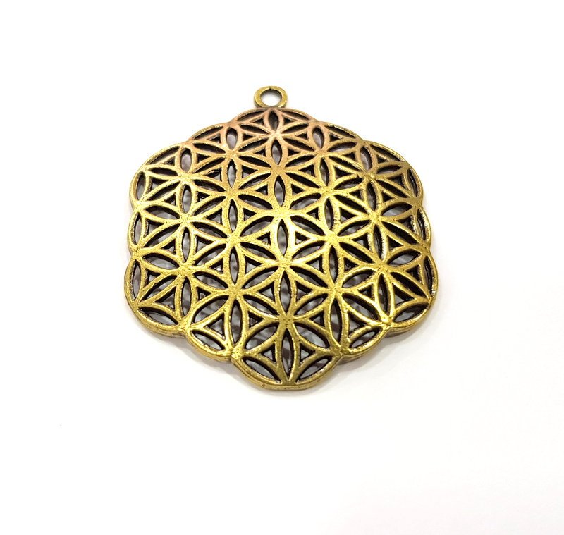 2 Antique Bronze Charm Antique Bronze Plated Metal  (38mm) G15842