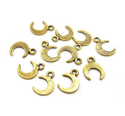 20 Crescent Charm Antique Bronze Charm Antique Bronze Plated Metal  (15x10mm) G15844