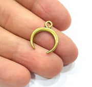 10 Crescent Charm Antique Bronze Charm Antique Bronze Plated Metal  (20x17mm) G15845