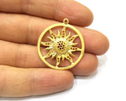 2 Sun Charms Gold Plated Charms  (31mm)  G16654