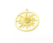 2 Sun Charms Gold Plated Charms  (31mm)  G16654