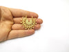 2 Gold Charms Gold Plated Charms  (44x36mm)  G16655
