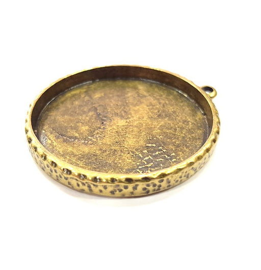 Hammered Base Resin Base Pendant Blank inlay Blank Mosaic Blank Bezel Setting Mountings Antique Bronze Plated Metal (40mm blank) G17626