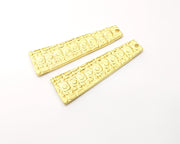 2 Gold Charms Gold Plated Charms  (55x16mm)  G17197